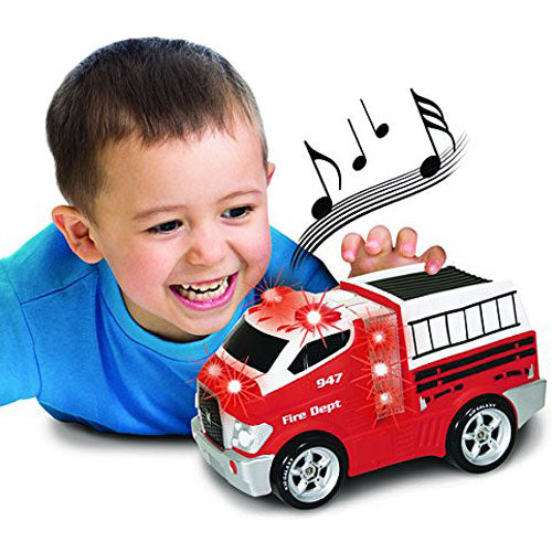 Kid Galaxy Jumbo Soft and Squeezable Fire Truck. Toddler Light and Sound Effects Emergency Vehicle