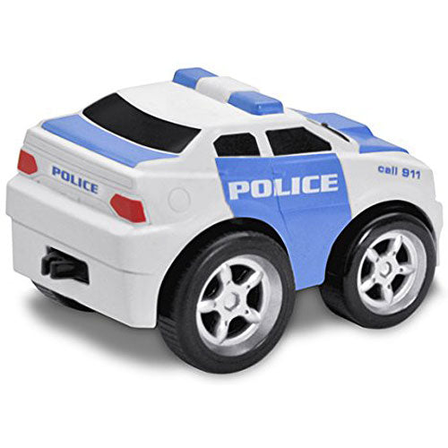 Kid Galaxy Squeezable Pull Back Police Car. Toddler Emergency Vehicle Toy for Kids Age 2 and Up