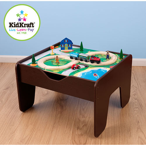 Espresso Activity Table w/ Lego Board & Train Set