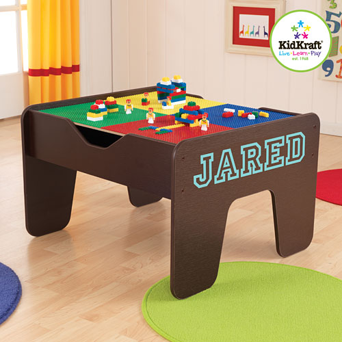 Espresso Activity Table w/ Lego Board & Train Set