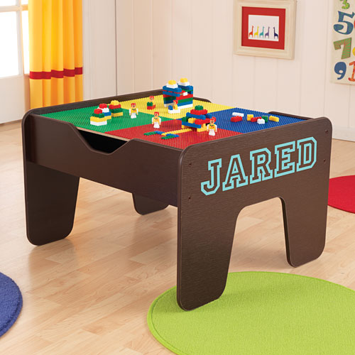 Espresso Activity Table w/ Lego Board & Train Set