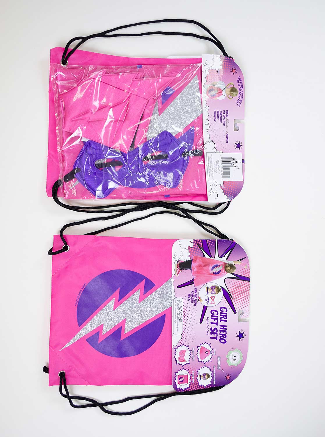 Drawstring Backpack Girl Hero Gift Set - One Size