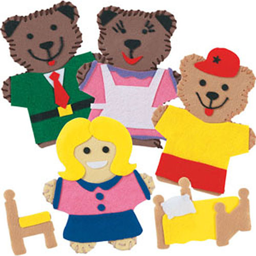 The Three Bears Lacing Puppets