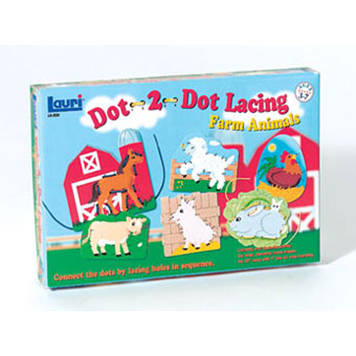 Dot-2-Dot Lacing Farm Animals