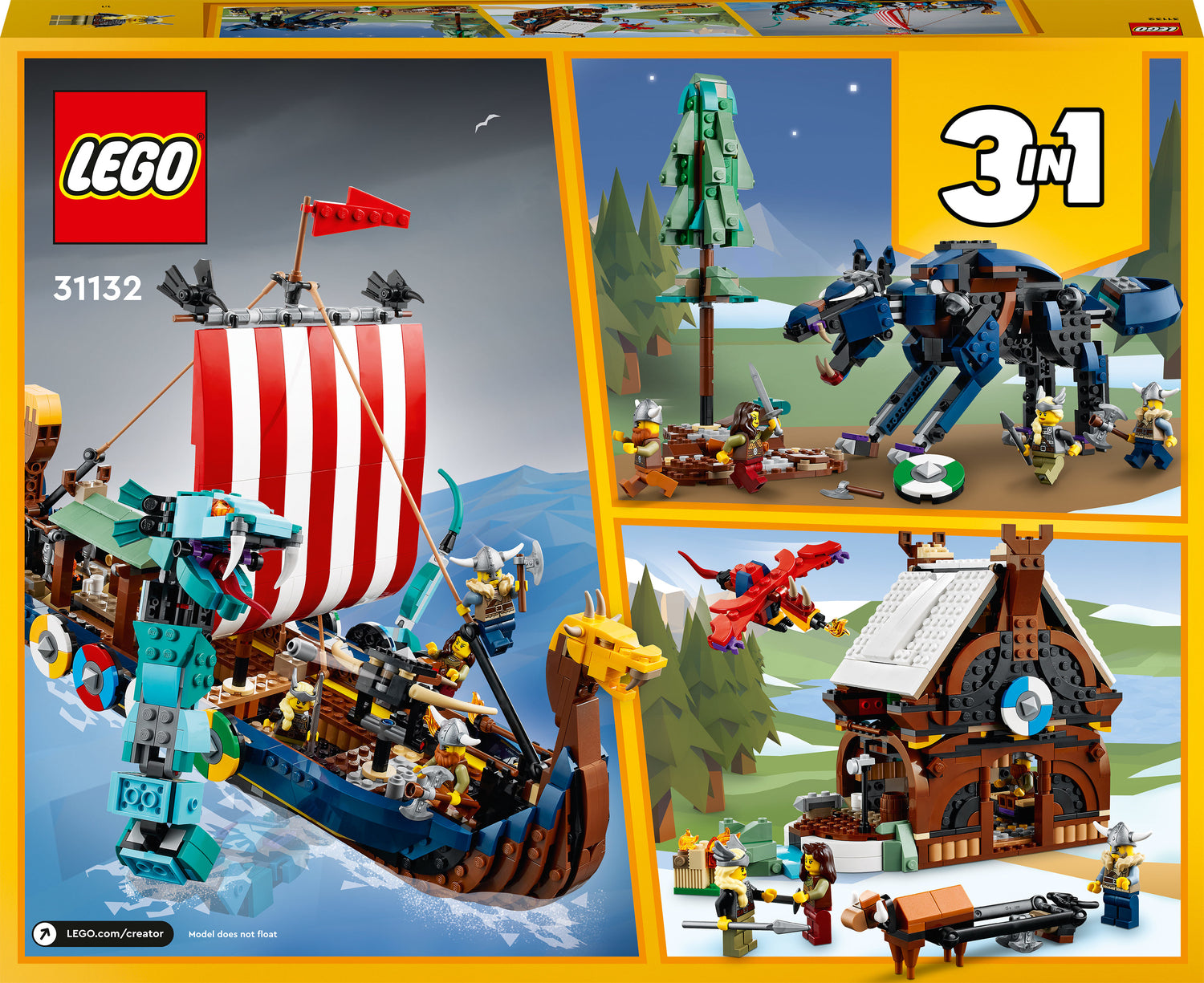 LEGO Creator Viking Ship Midgard Serpent Set