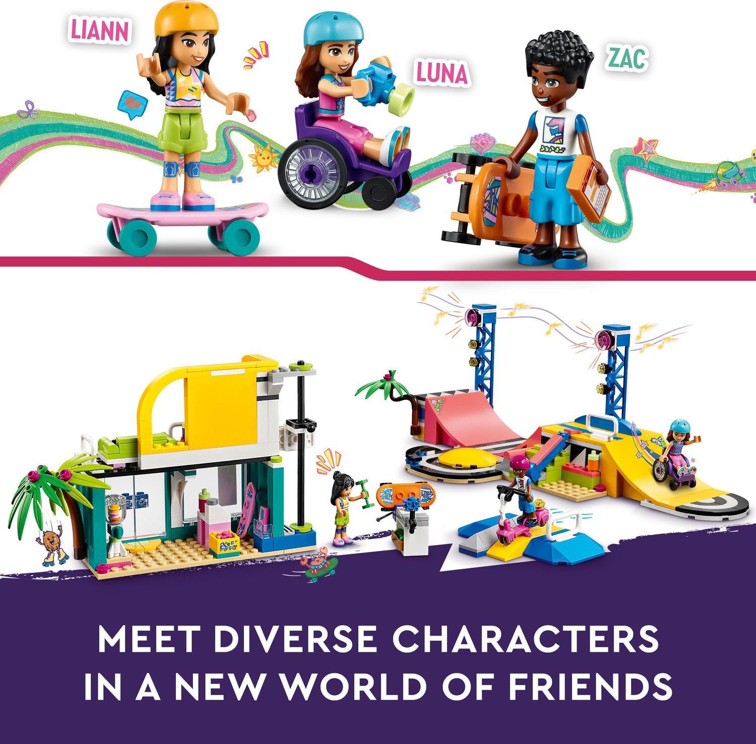 LEGO® Friends: Skate Park Skateboard Set