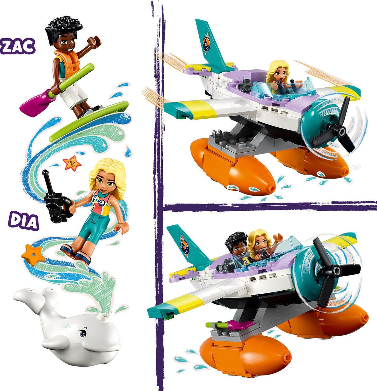 LEGO Friends Sea Rescue Plane Toy Playset