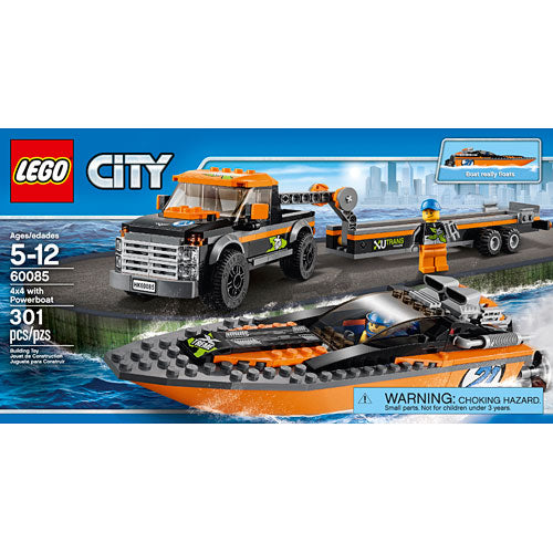 LEGO 4x4 with Powerboat