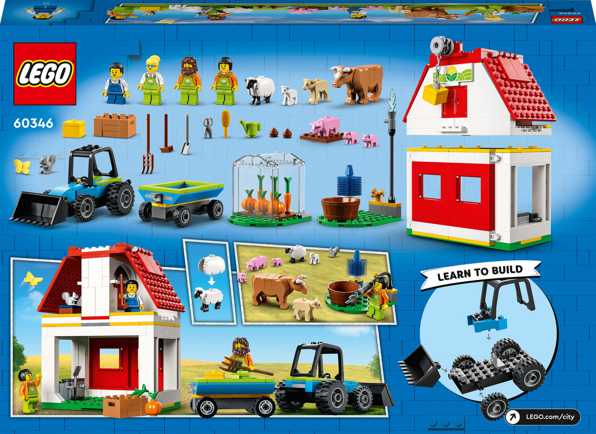 LEGO City Farm Barn & Farm Animals Toy Set