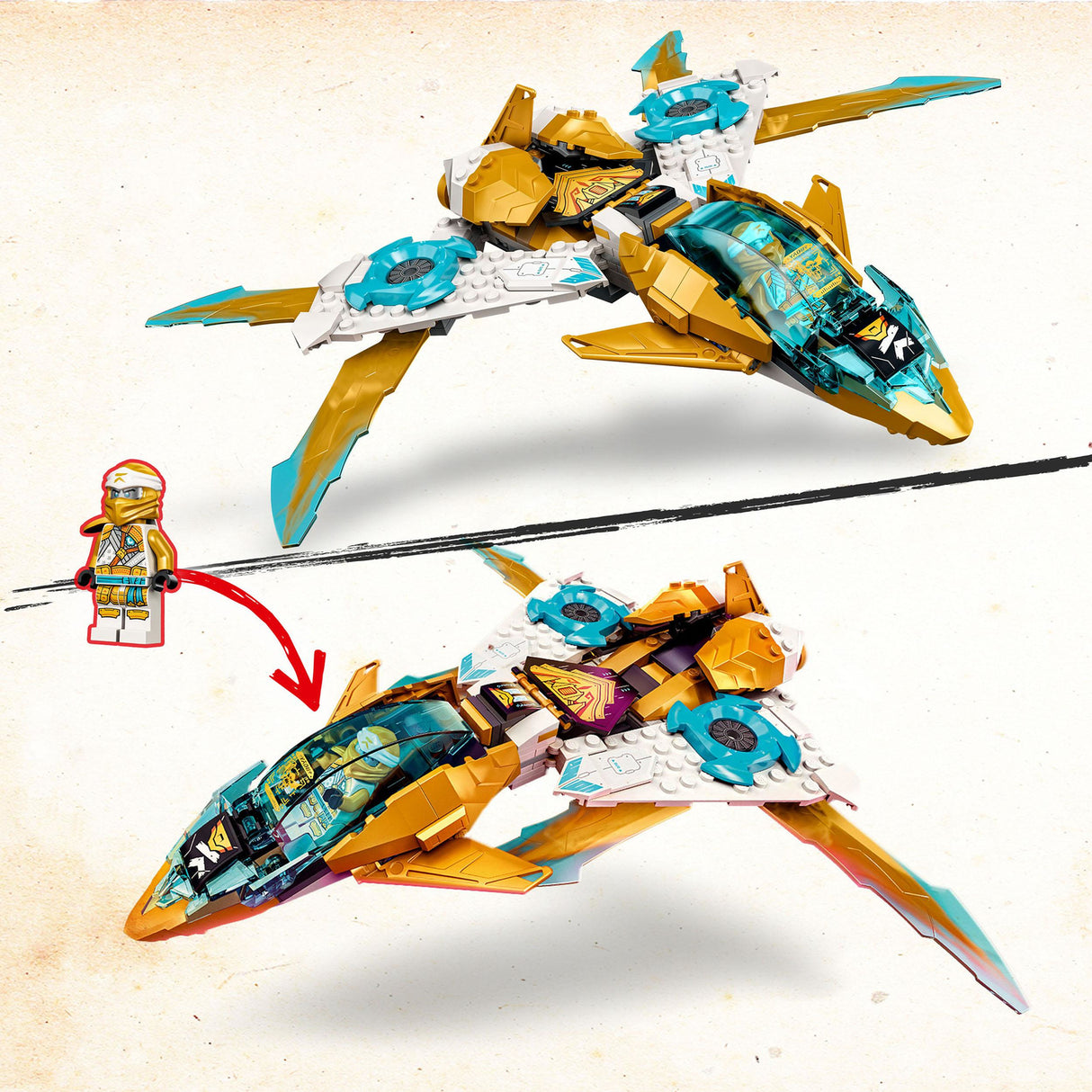 LEGO NINJAGO Zane's Golden Dragon Jet Set