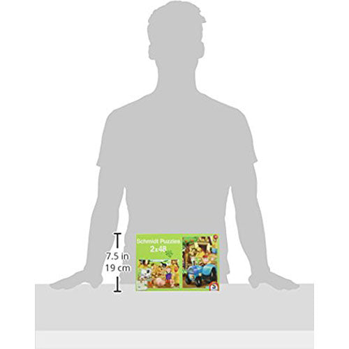 SCHMIDT Child 2 x 48 Farm Animals Puzzle (48-Piece)