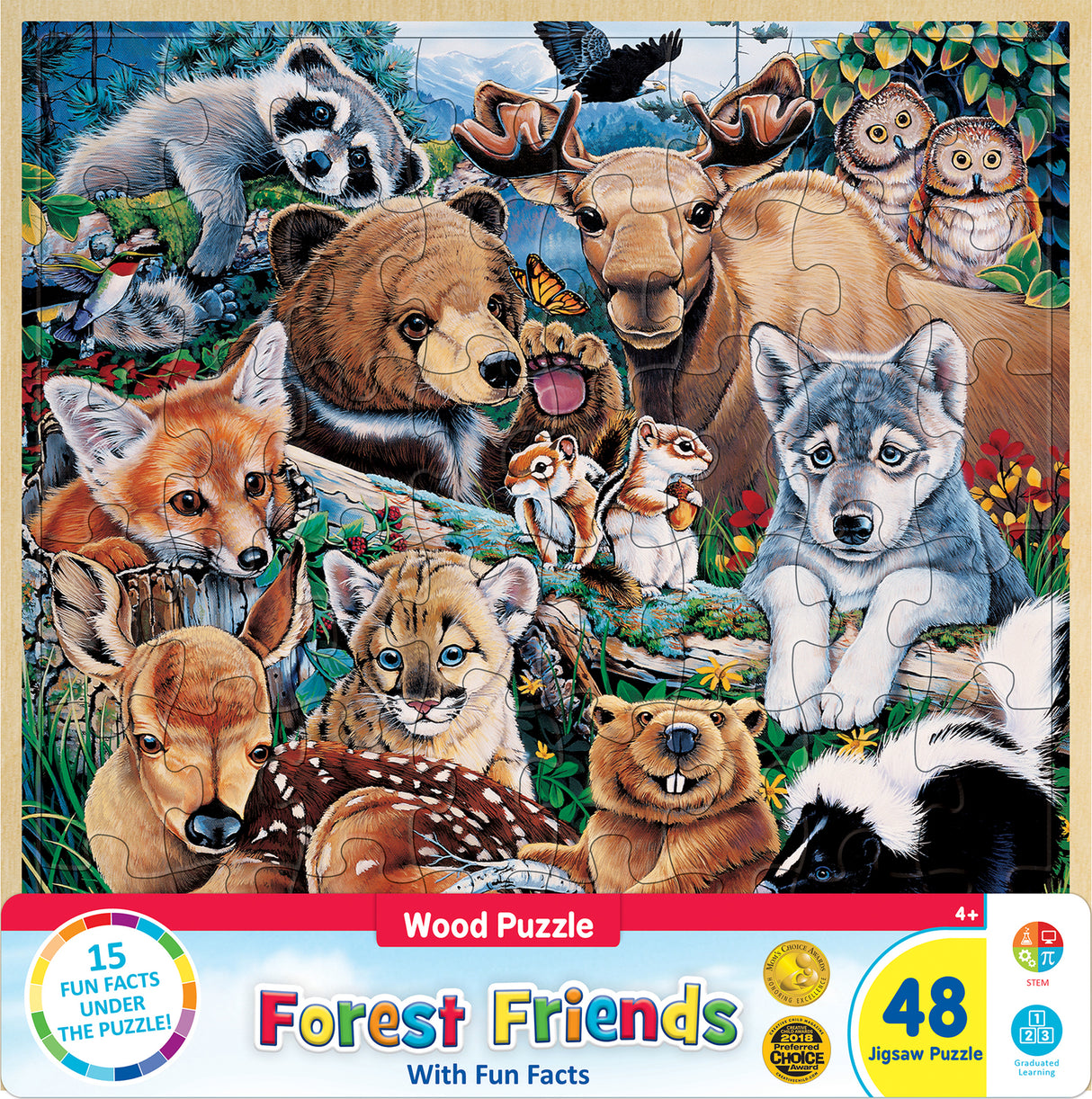 Forest Friends Puzzle Wood 48pc