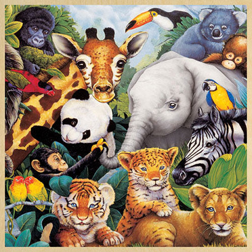 Safari Friends Puzzle Wood 48pc
