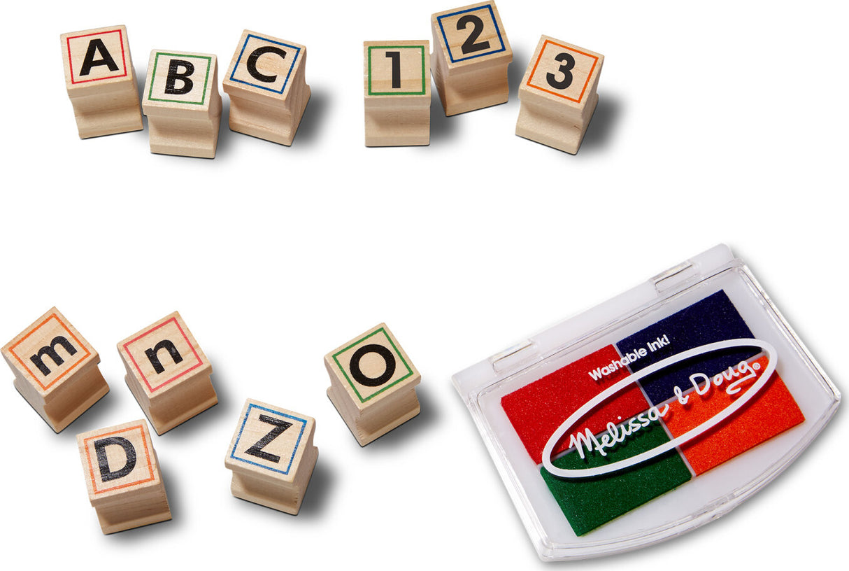 Deluxe Wooden Stamp Set - ABCs 123s