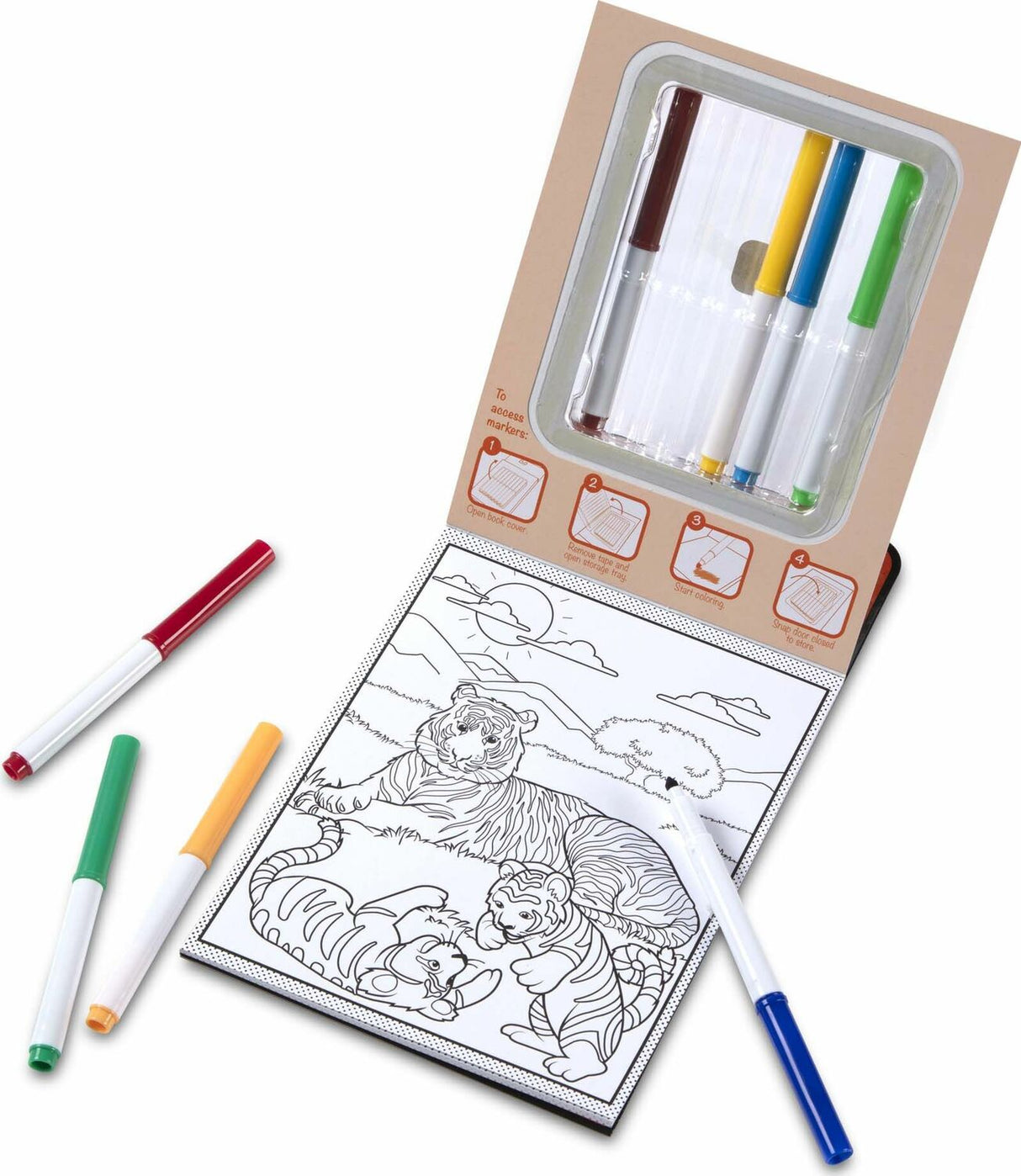 Magic-Pattern - Wild Animals Coloring Pad - On the Go Travel Activity