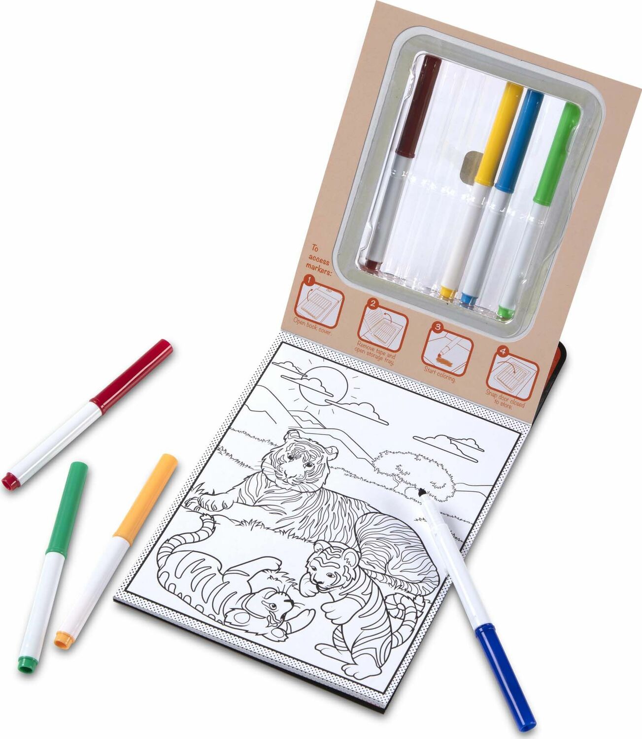Magic-Pattern - Wild Animals Coloring Pad - On the Go Travel Activity
