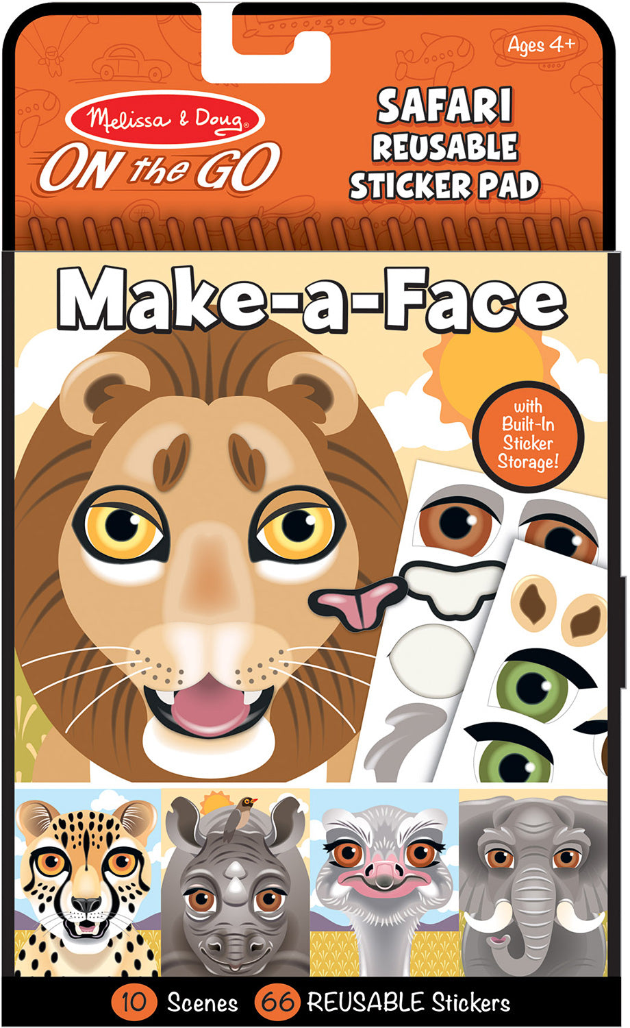 Make-a-Face - Safari Reusable Sticker Pad - On the Go Travel