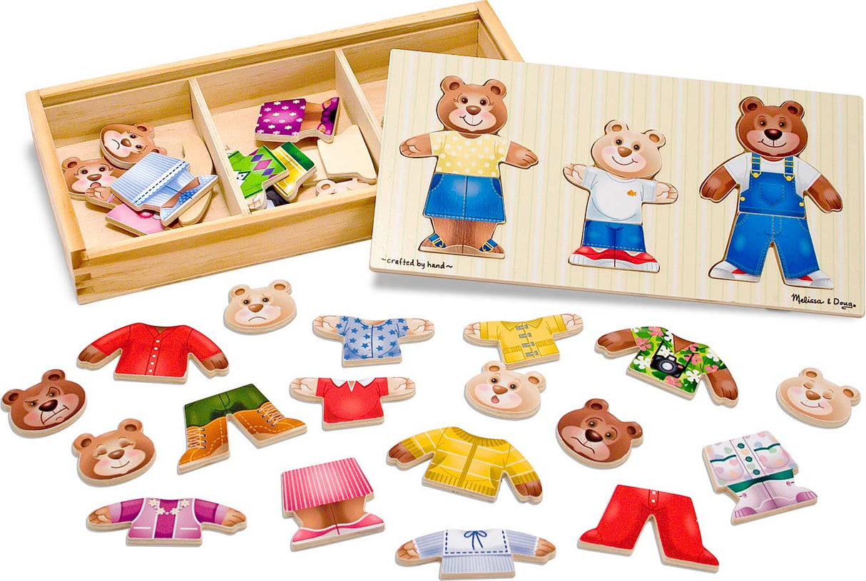 Wooden Bear Family Dress-Up Puzzle