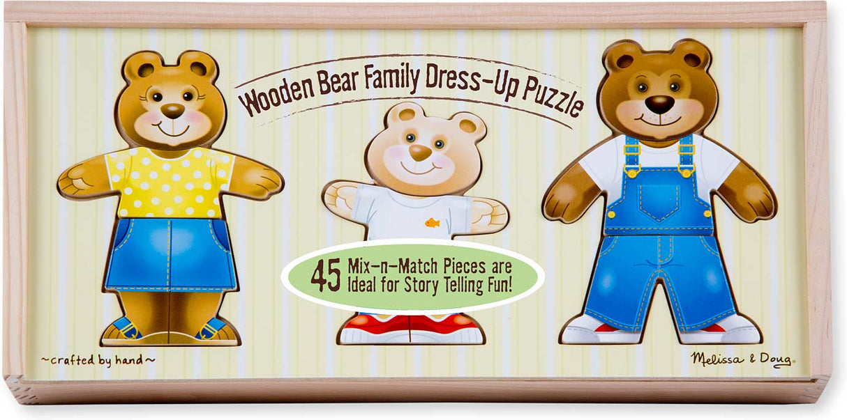 Wooden Bear Family Dress-Up Puzzle