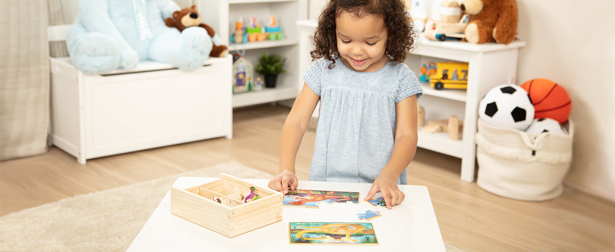 4 Dinosaur Puzzles in a Box