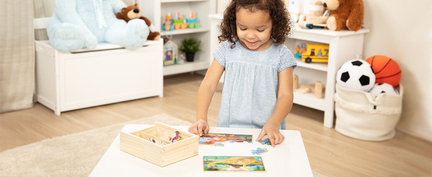 4 Dinosaur Puzzles in a Box