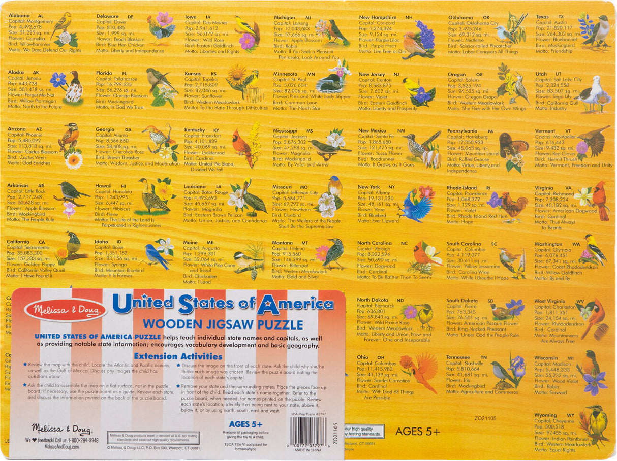 USA Map Wooden Jigsaw Puzzle