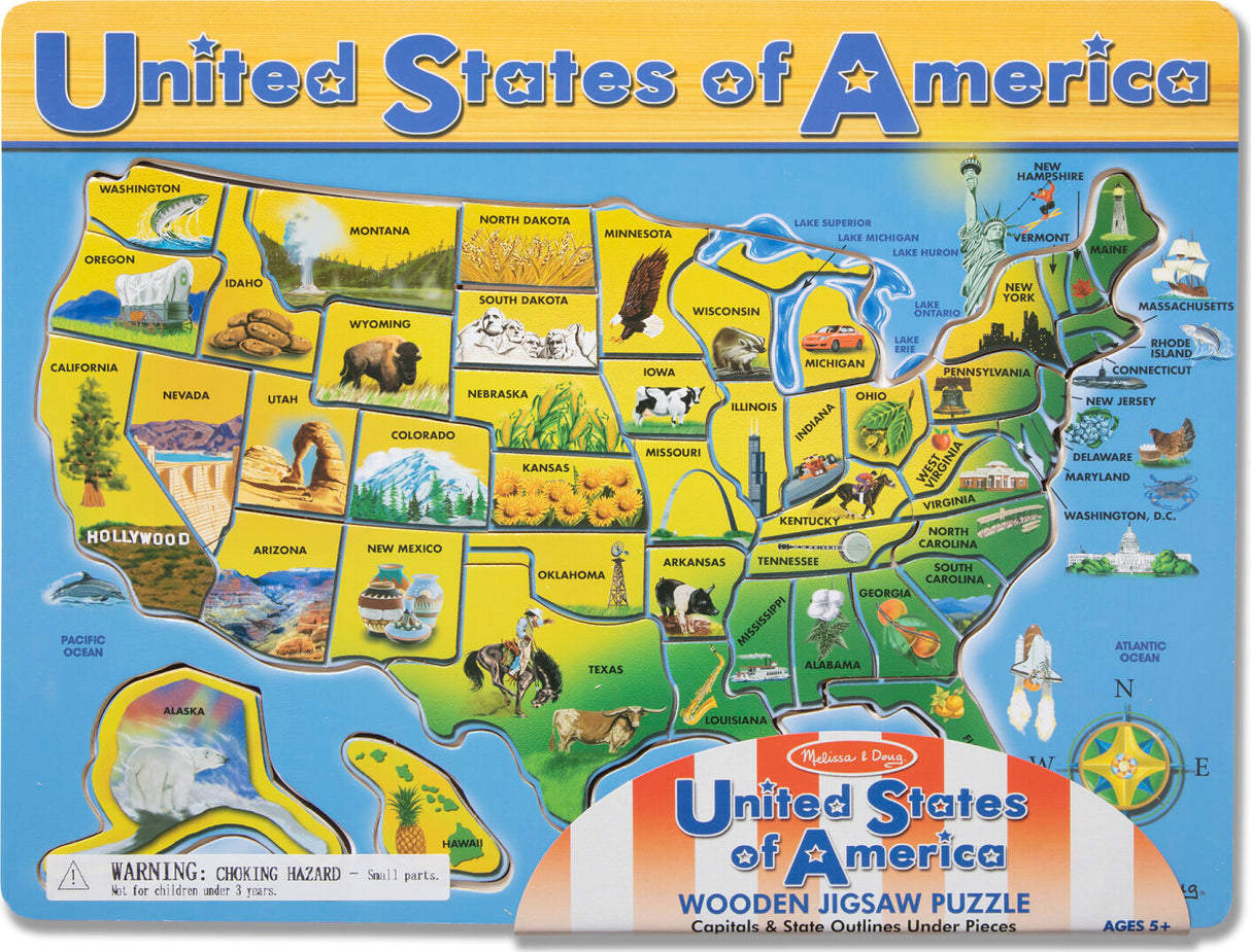 USA Map Wooden Jigsaw Puzzle