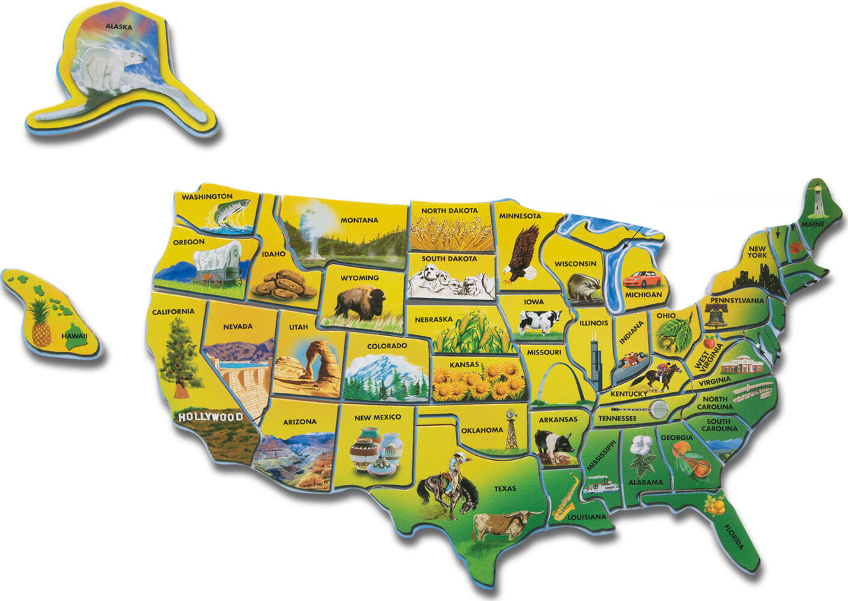 USA Map Wooden Jigsaw Puzzle