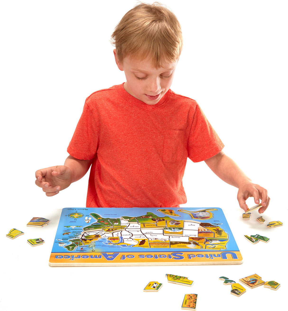 USA Map Wooden Jigsaw Puzzle