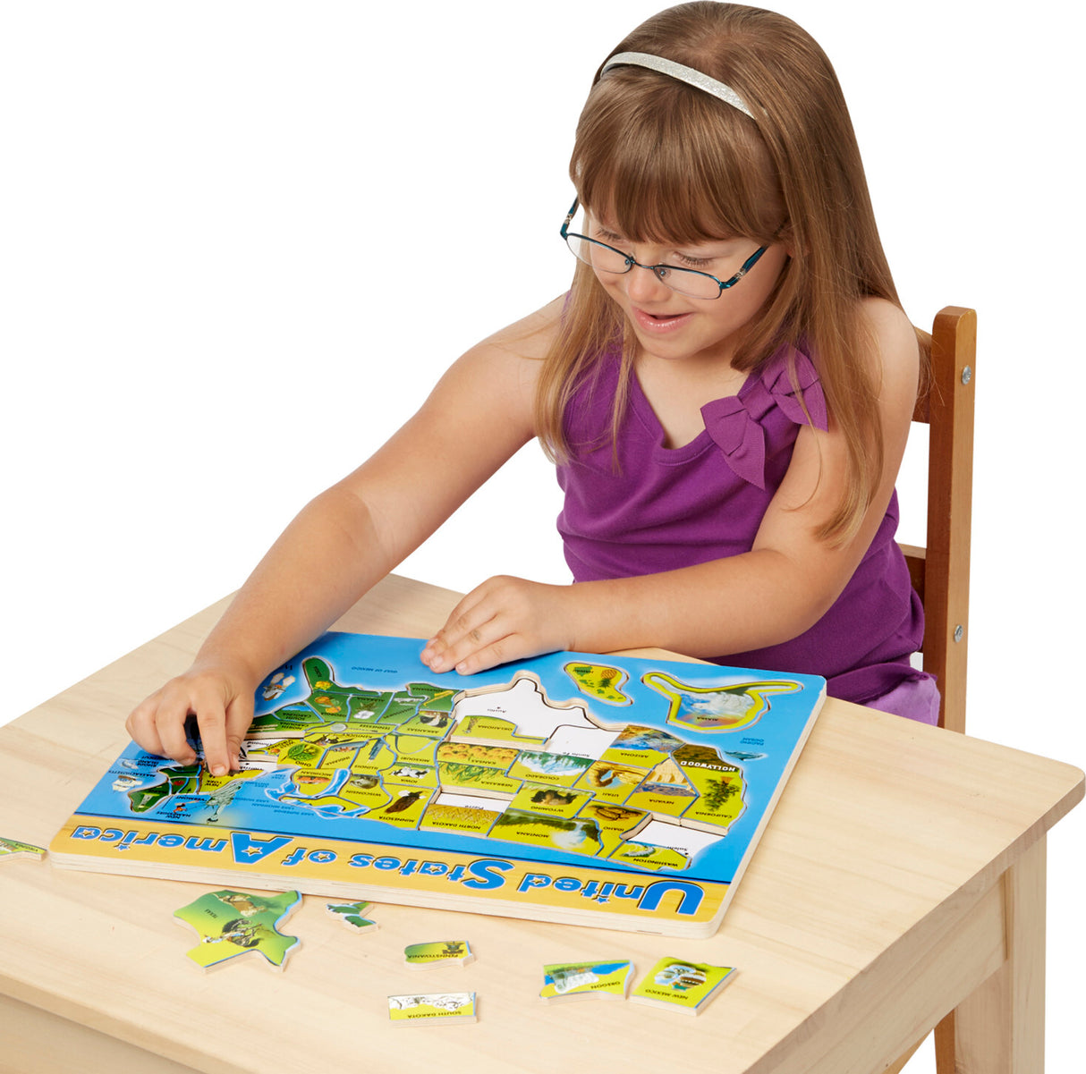 USA Map Wooden Jigsaw Puzzle