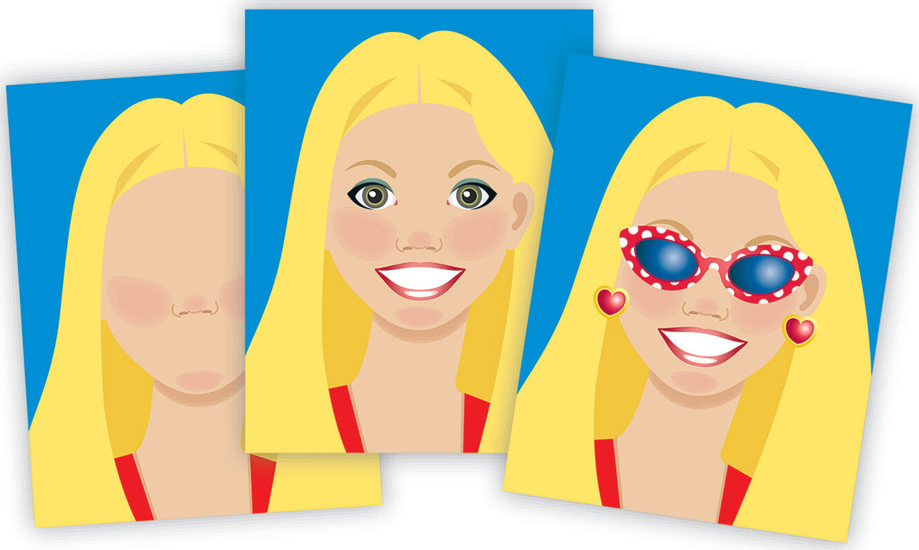 Make-A-Face Fashion Faces Sticker Pad