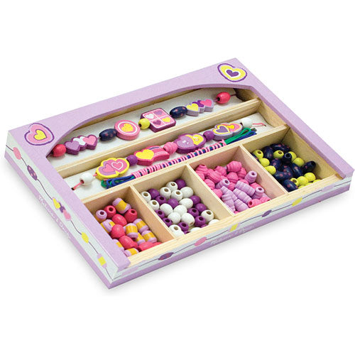 Happy Hearts Wooden Bead Set