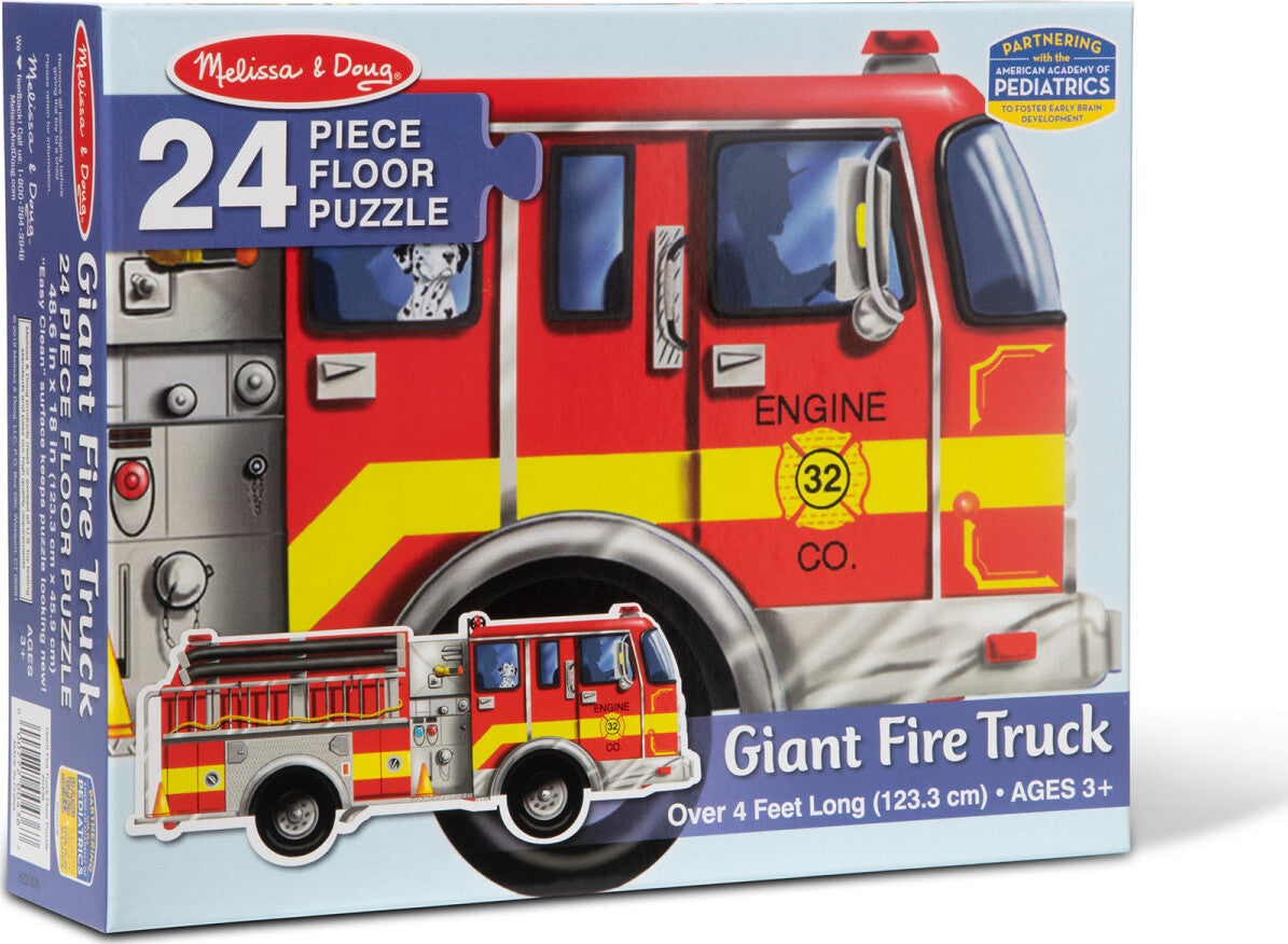 Giant Fire Truck Floor Puzzle 24 pc