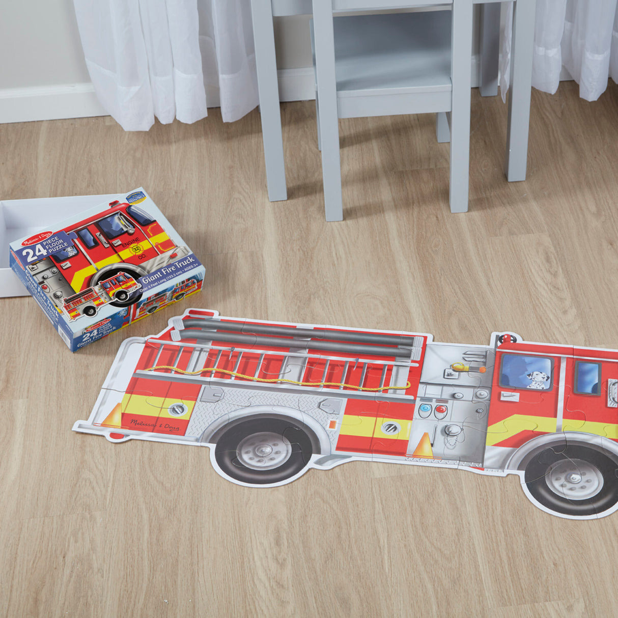 Giant Fire Truck Floor Puzzle 24 pc