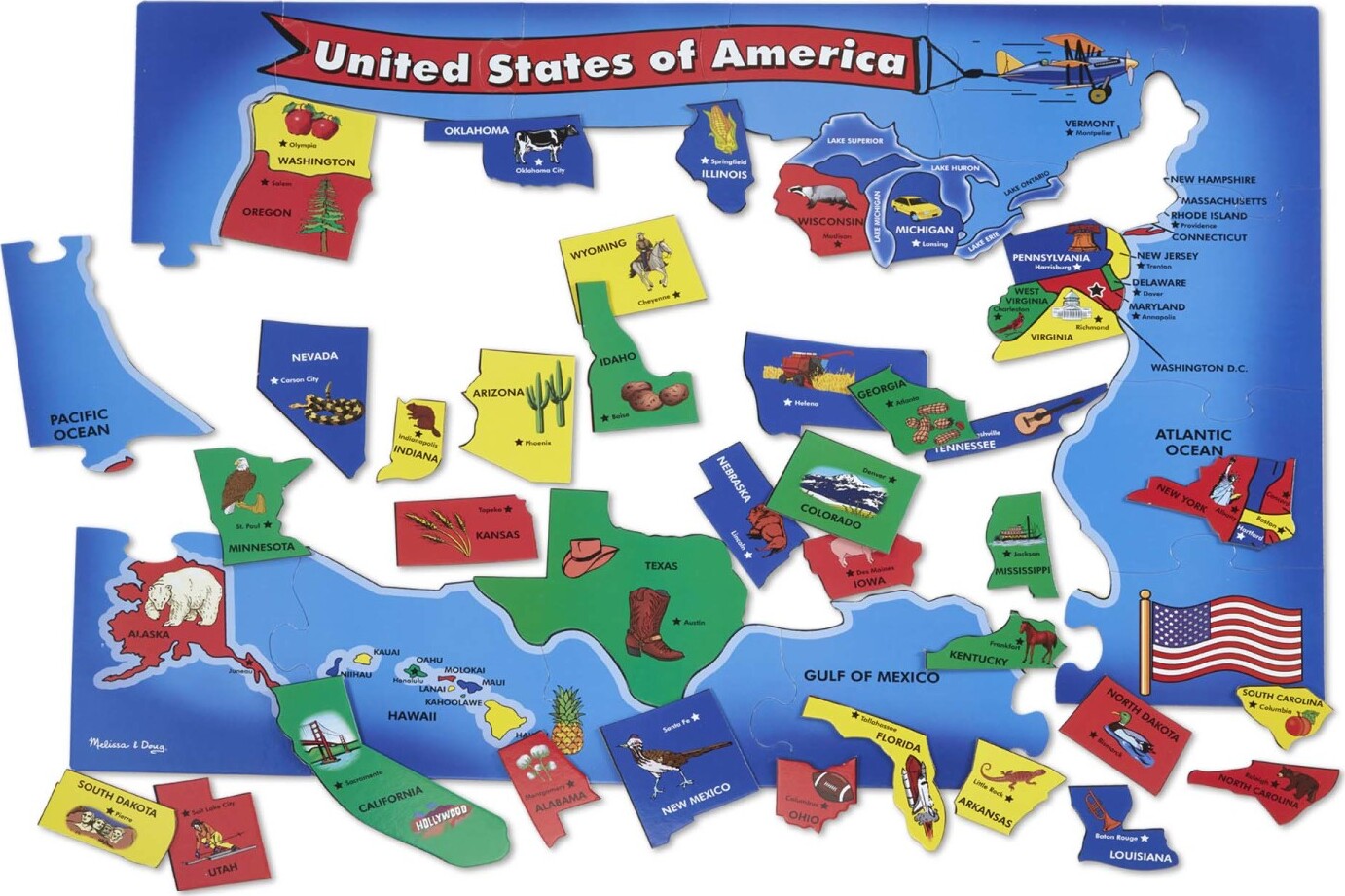 USA Map Floor Puzzle 51pc