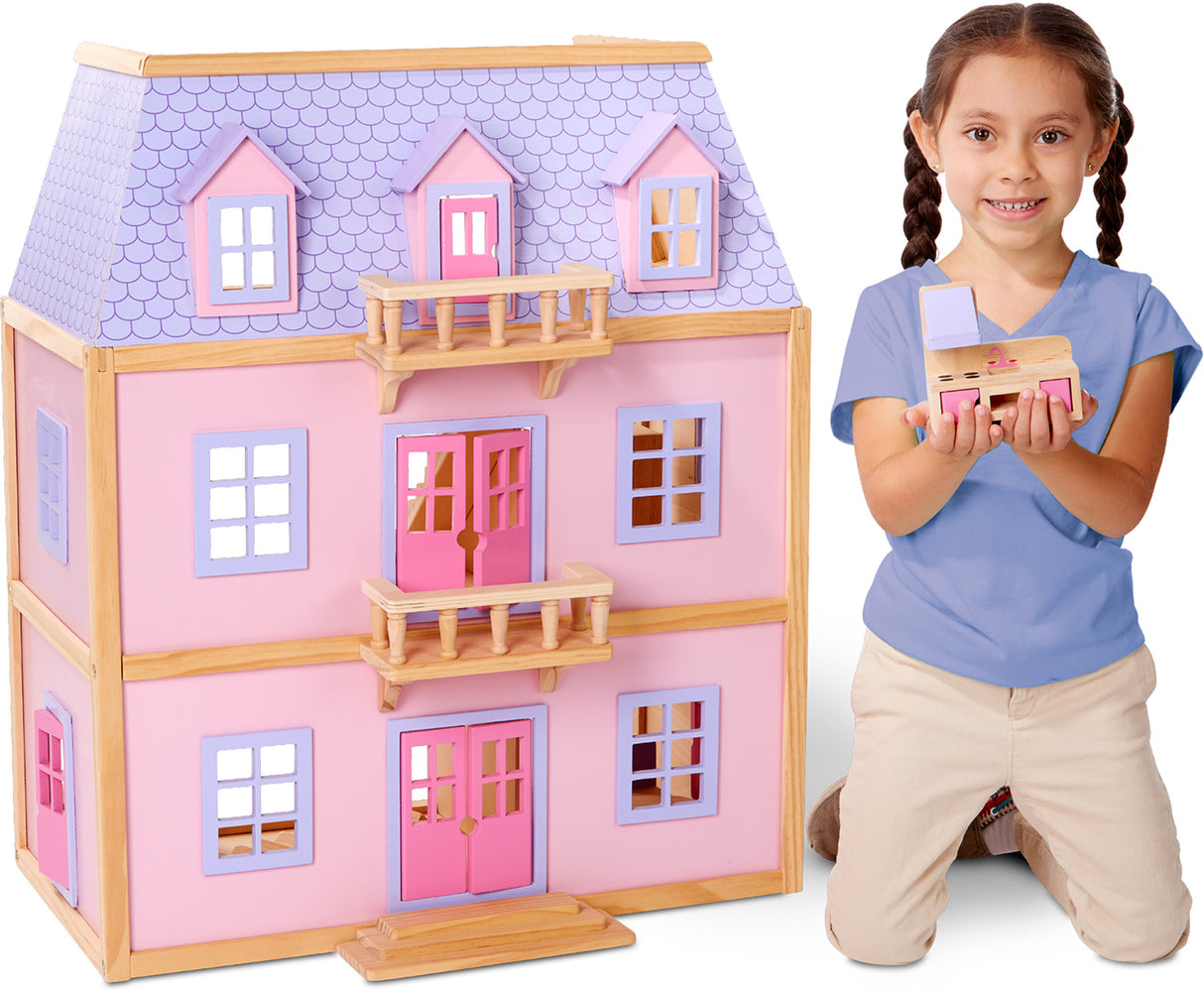 Multi-Level Wooden Dollhouse