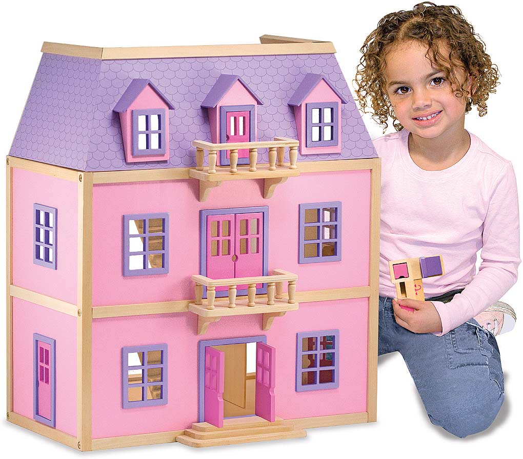 Multi-Level Wooden Dollhouse