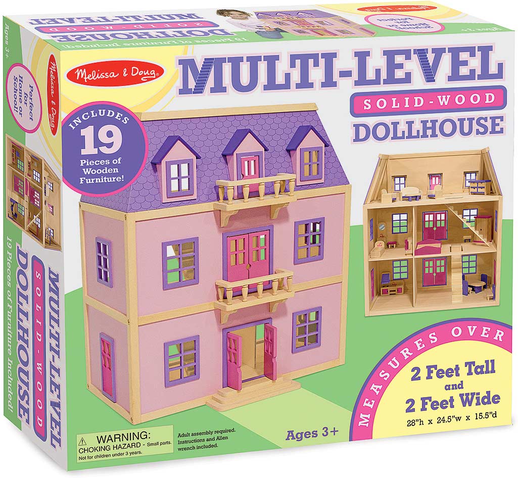 Multi-Level Wooden Dollhouse