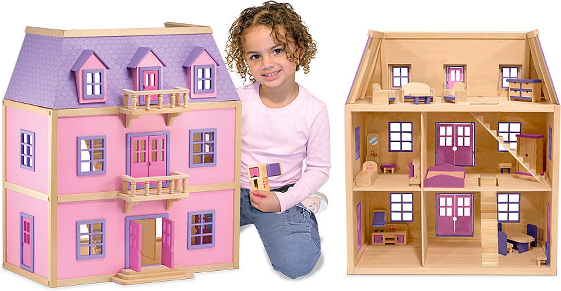 Multi-Level Wooden Dollhouse