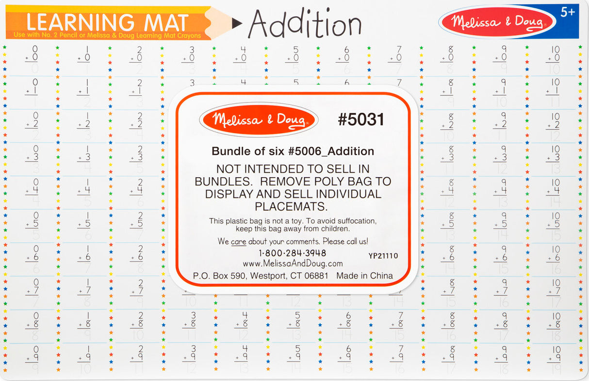 Addition Problems Write-A-Mat