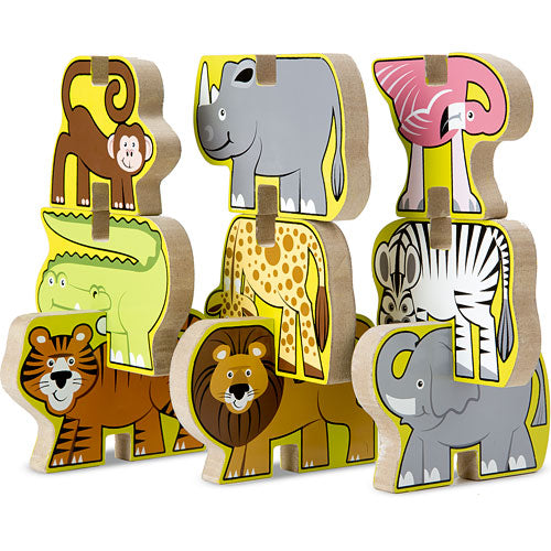 Stacking Wooden Chunky Puzzle - Zoo Animals