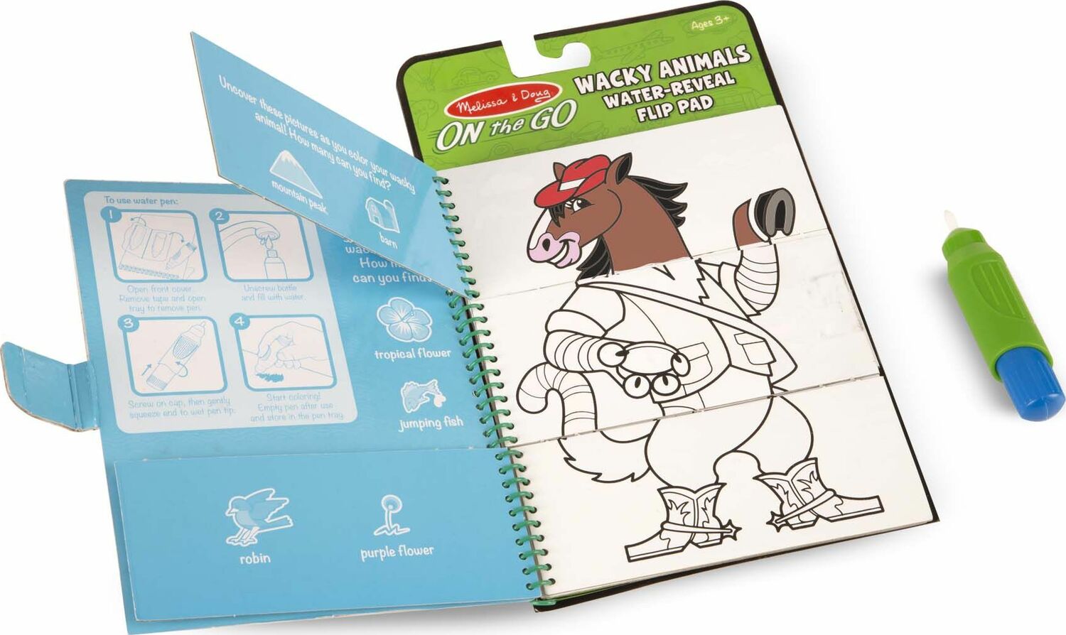 Water Wow! - Wacky Animals Water Reveal Flip Pad - ON the GO Travel Activity