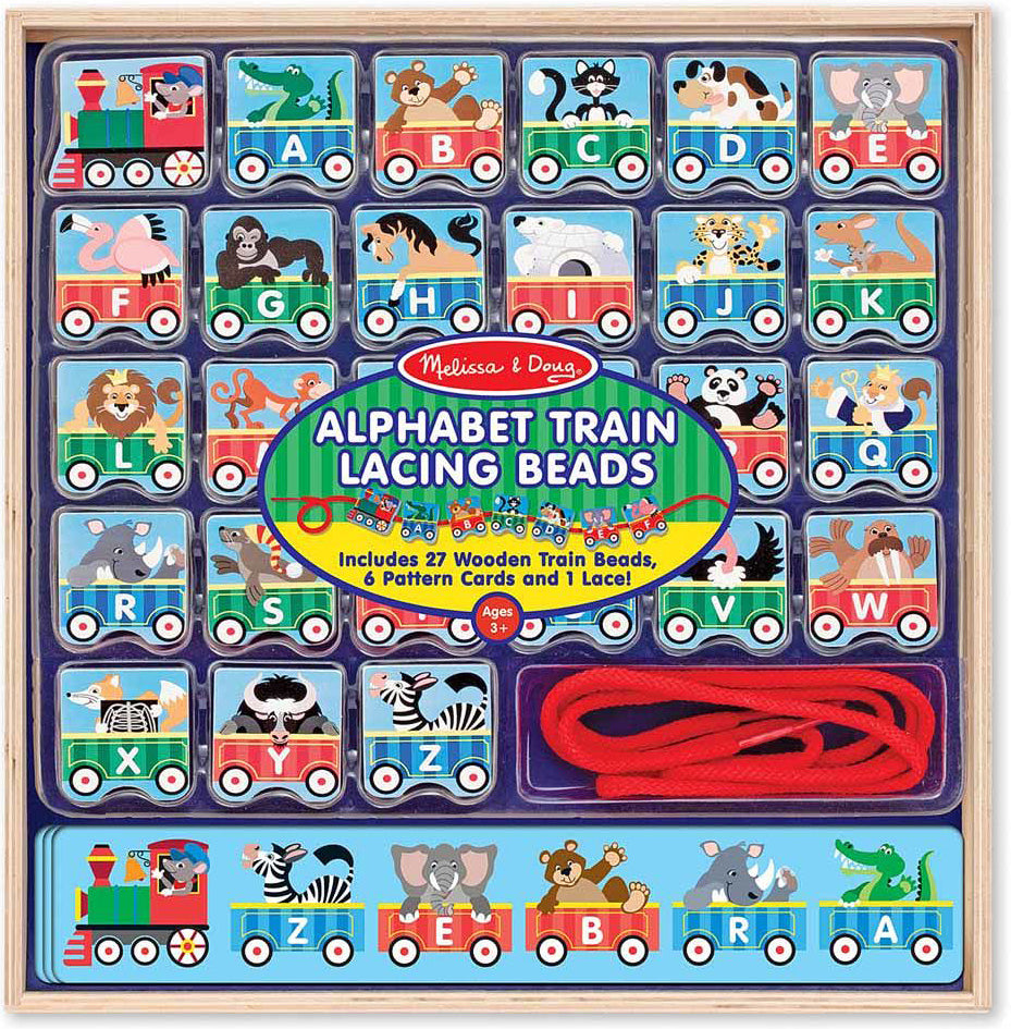Alphabet Train Lacing Beads