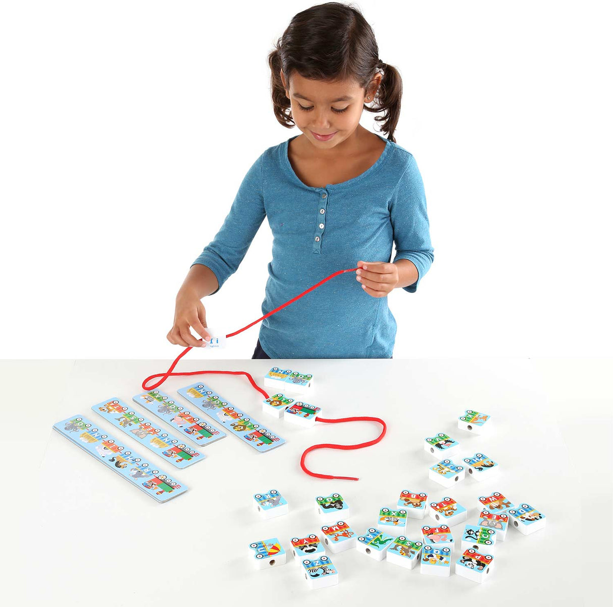 Alphabet Train Lacing Beads