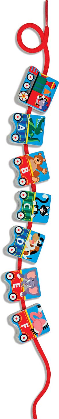 Alphabet Train Lacing Beads