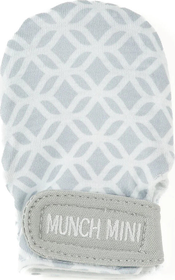 Munch Minis - Teething and Anti-Scratch Mitts (Grey Geo)