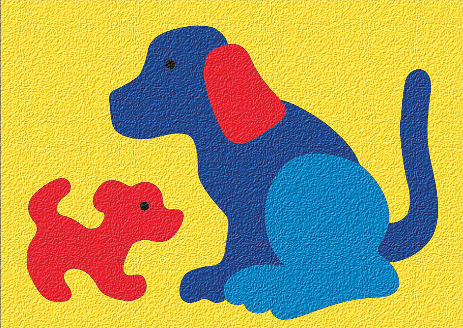 clearance Crepe Rubber Puzzle Dog and Puppy Lauri