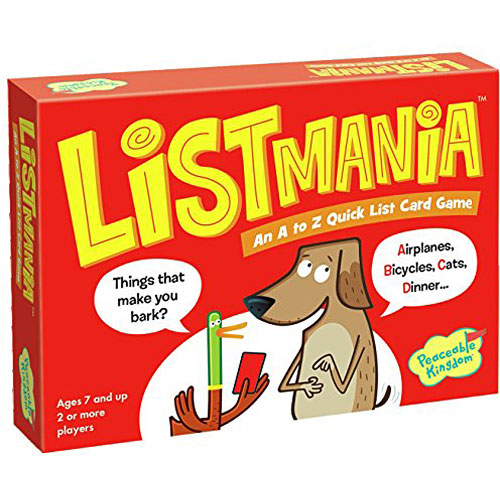 Peaceable Kingdom ListMania - An A to Z Quick-List Card Game