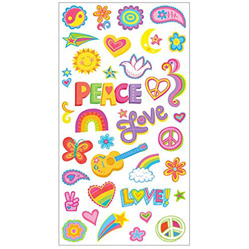 Peaceable Kingdom Jean Tats Peace and Love Temporary Tattoos for Fabric