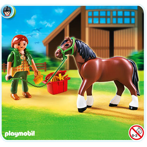 Playmobil 5108 Shire Horse with Groomer and Stable